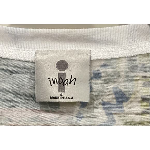 Inoah Art To Wear Women Oversized Artsy “Spa Day” Pattern Tunic Shirt Boho Sz S - Picture 5 of 11